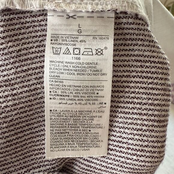 Old Navy Linen Blend Pinstripe Cargo Pants size Large Beachy Resort Wear - Picture 11 of 16